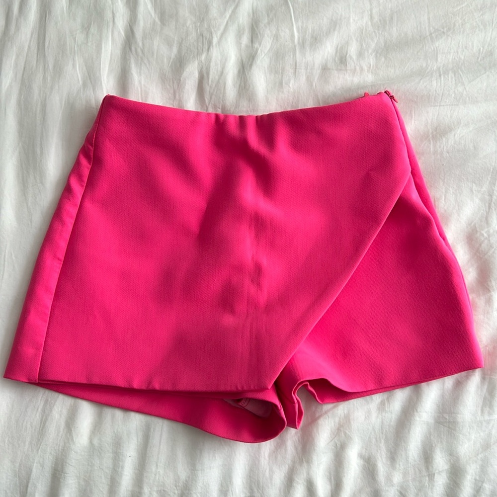 Zara Hot Pink Asymmetrical Skort